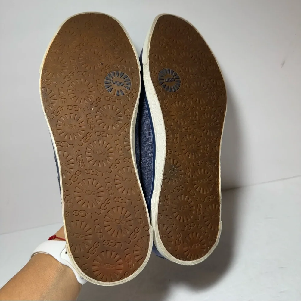 UGG HALLY LOW TOP FASHION SNEAKERS -NIGHT BLUE CANVAS WOMEN'S SZ US 10